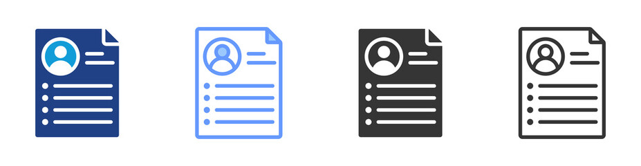 Poster - Personnel icon set multiple style collection