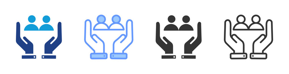 Poster - Childcare icon set multiple style collection