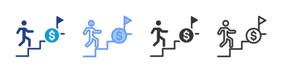 Poster - Way To Success icon set multiple style collection