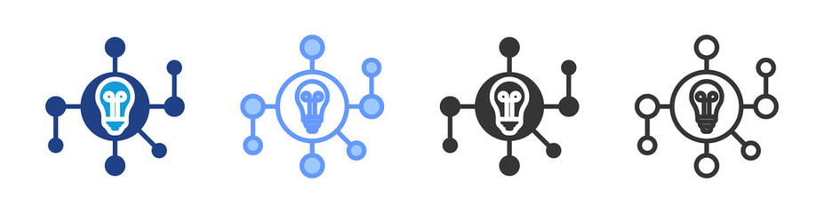 Poster - Mind Map icon set multiple style collection