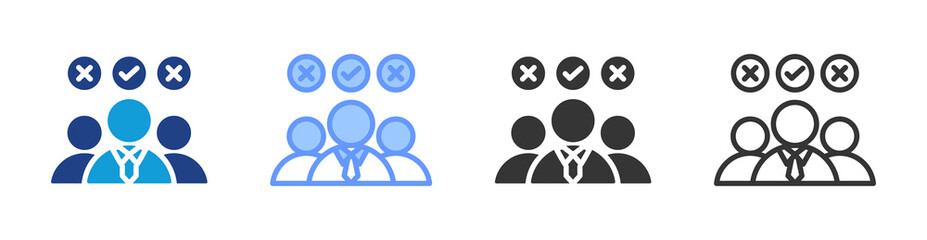 Poster - Candidates icon set multiple style collection