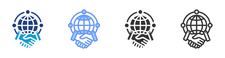 Poster - International Relation icon set multiple style collection