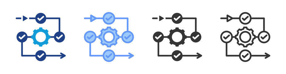 Poster - Process icon set multiple style collection