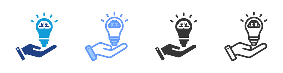 Poster - Knowledge icon set multiple style collection