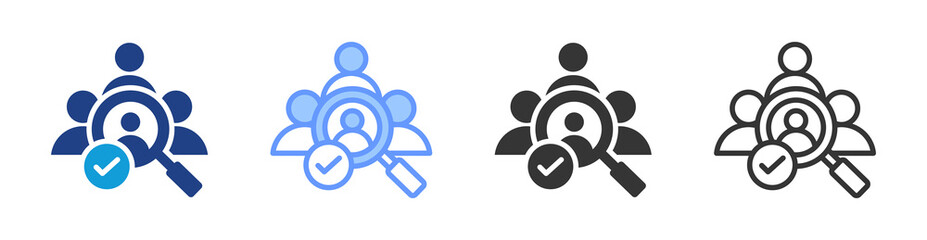 Poster - Candidate Selection icon set multiple style collection
