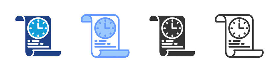 Poster - Time Tracking icon set multiple style collection
