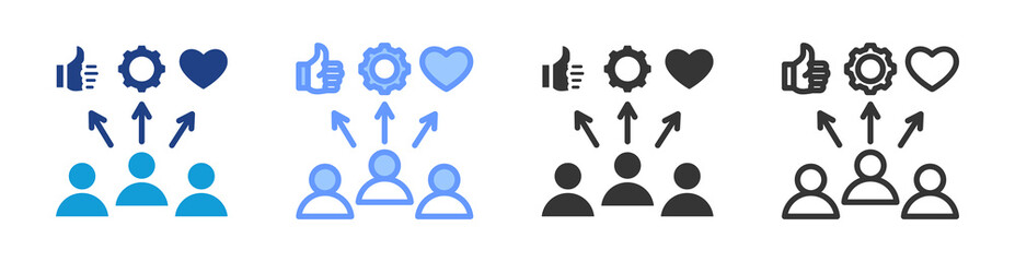 Poster - Employee Engagement icon set multiple style collection
