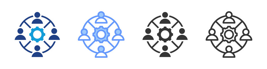 Poster - Cross Functional icon set multiple style collection