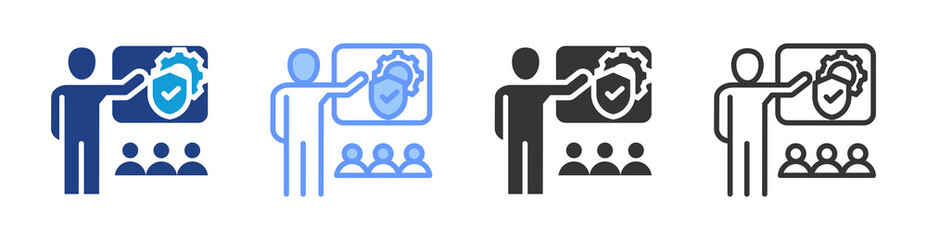 Aufkleber - Workplace Safety Training icon set multiple style collection