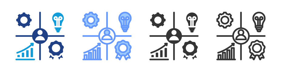 Aufkleber - Competency Mapping icon set multiple style collection