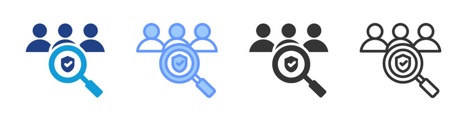 Aufkleber - Safety Monitoring icon set multiple style collection