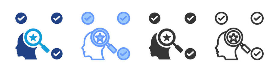 Poster - Aptitude icon set multiple style collection