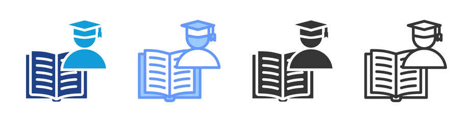 Poster - Education icon set multiple style collection