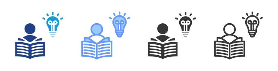 Poster - Learning icon set multiple style collection