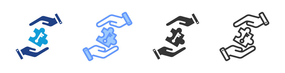 Poster - Problem Solving icon set multiple style collection