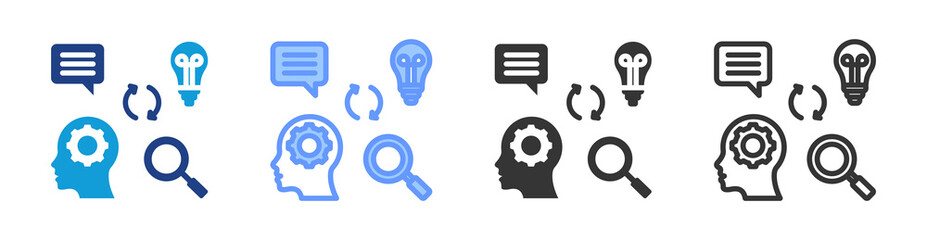 Poster - Critical Thinking icon set multiple style collection