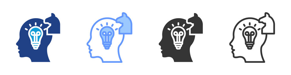 Poster - Strategic Thinking icon set multiple style collection