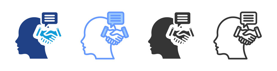 Poster - Emotional Intelligence icon set multiple style collection