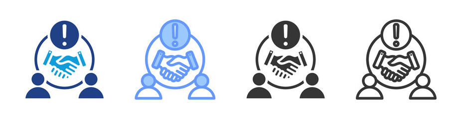 Poster - Conflict Resolution icon set multiple style collection