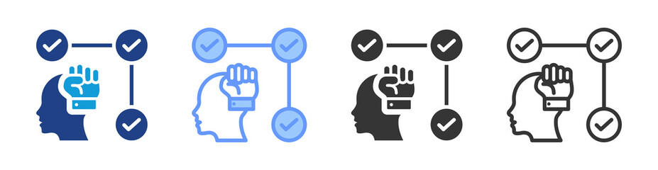 Poster - Self Motivation icon set multiple style collection