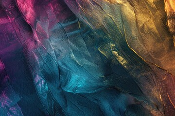 Poster - Abstract colorful swirled patterns with metallic sheen. Digital art for vibrant and creative design. Background image of gradient colorful swirling color at wall texture. Artistic background. AIG51.