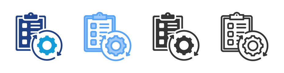 Poster - Repetitive Task icon set multiple style collection