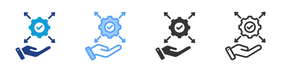 Fototapete - Service Delivery icon set multiple style collection