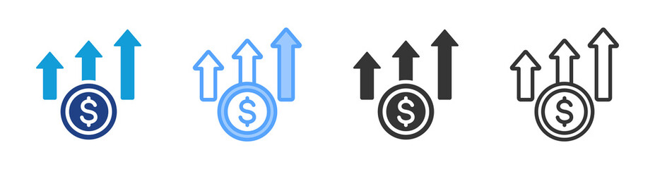 Poster - Increase Revenue icon set multiple style collection