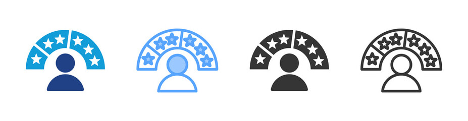 Poster - Customer Satisfaction icon set multiple style collection