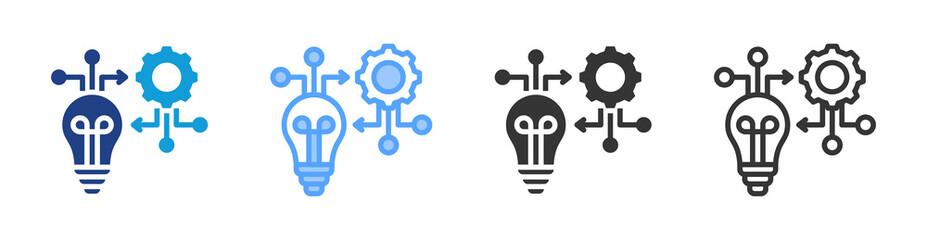 Poster - Implementation icon set multiple style collection