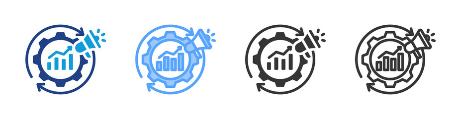 Poster - Marketing Automation icon set multiple style collection