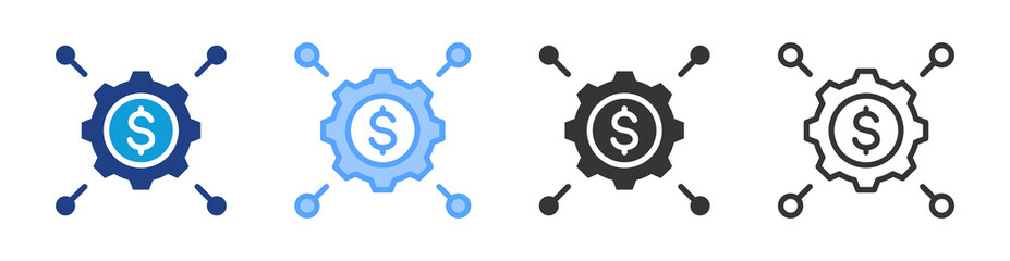 Aufkleber - Business Model icon set multiple style collection