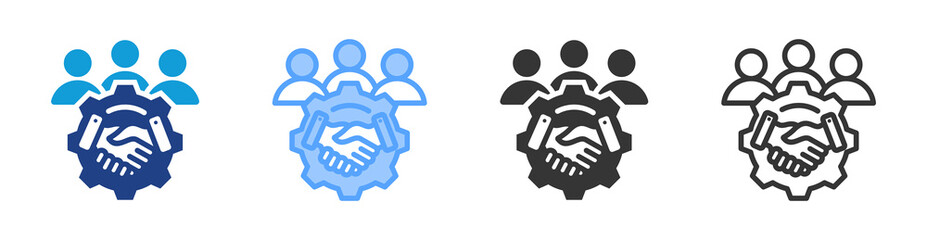 Poster - Customer Relationship Management icon set multiple style collection