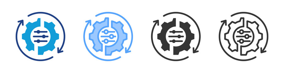 Poster - Integration icon set multiple style collection