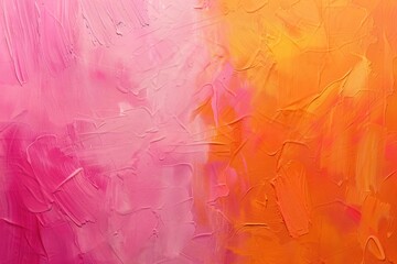 Poster - Layered abstract shapes with water droplets in orange and pink tones. 3D digital art for vibrant design. Abstract artwork of gradient color with vibrant orange and pink color with wave pattern. AIG51.