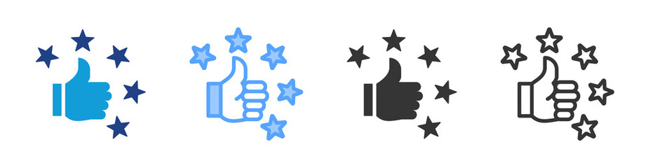 Poster - Review icon set multiple style collection