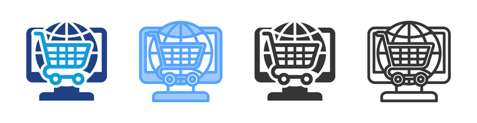 Poster - Electronic Commerce icon set multiple style collection