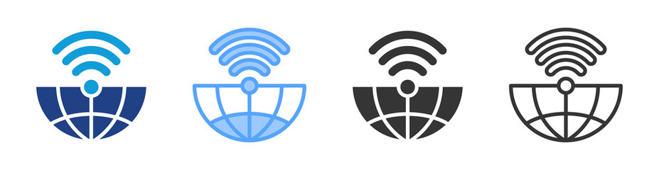 Poster - Internet icon set multiple style collection