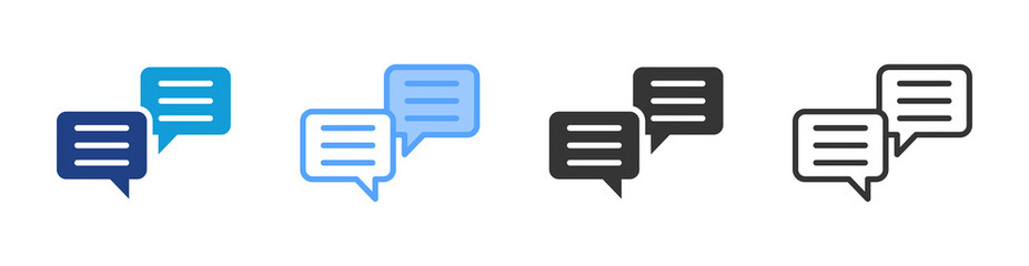 Poster - Comment Boxes icon set multiple style collection