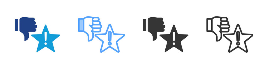 Poster - Fake Review icon set multiple style collection