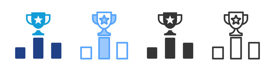 Poster - Competitors icon set multiple style collection