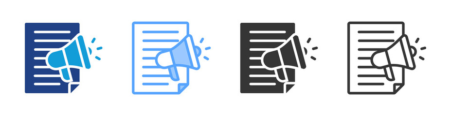 Poster - Publication icon set multiple style collection