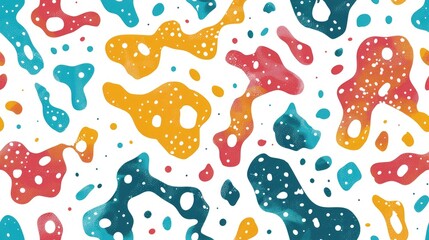 Poster - Colorful abstract pattern with shapes on a white background. Background image of geometric shape with colorful color and white background. Lively. Seamless design for textile and wallpaper. AiG51.