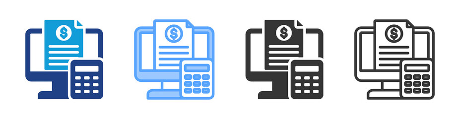 Poster - Accounting Information icon set multiple style collection