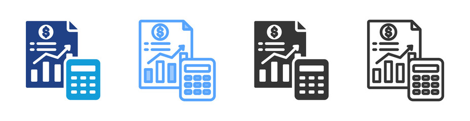 Poster - Financial Accounting icon set multiple style collection