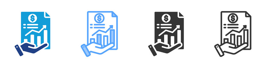 Poster - Financial Report icon set multiple style collection