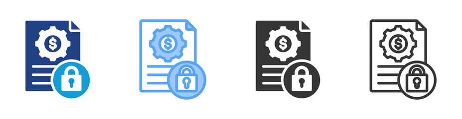 Poster - Cost Control icon set multiple style collection