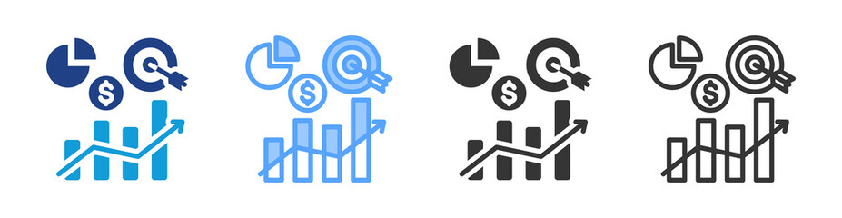 Poster - Metrics icon set multiple style collection