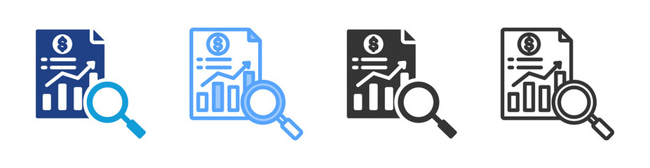 Poster - Financial Analysis icon set multiple style collection