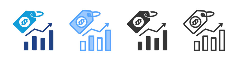 Aufkleber - Pricing icon set multiple style collection